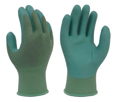 China Nitrilo verde de nylon de la espuma EN388 que cubre guantes fríos extremos del trabajo en venta