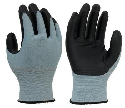 China Oil Resistant 13G Seamless Nitrile Gloves With Grip for sale