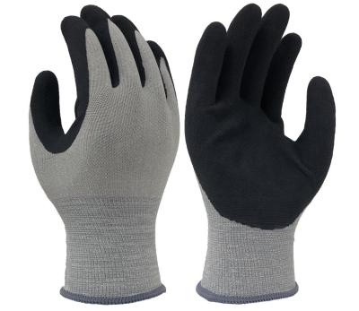 China 15 Gardening Gardening Cool Fiber Spandex  Black Sandy Latex Gloves for sale