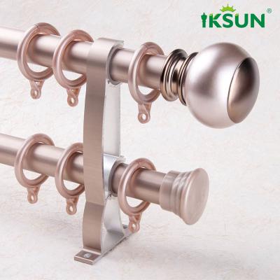 China Simple Style Rose Gold Wall Installaiton 28mm Bedroom Decor Aluminium Curtain Rod for sale