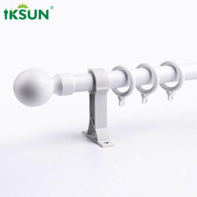 China 28mm White Ceiling Mount Curtain Rod Metal Material Twinkle Coating Treatment for sale