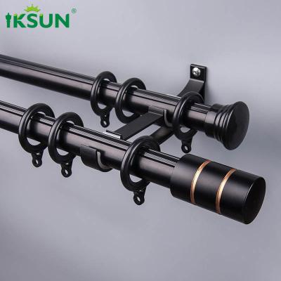 China 6.7m Double Aluminium Curtain Rod Wall Mount Anodized Treatment for sale