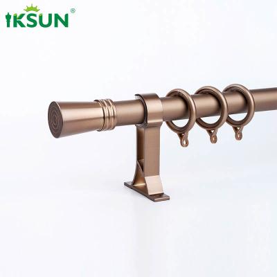 China Metallic Adjustable Single Curtain Rod , Gold Curtain Pole 1.2mm Thickness for sale