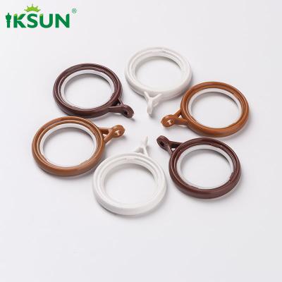 China 28mm Curtain Pole Rings , Plastic Eyelet Rings Wood Grain Color for sale