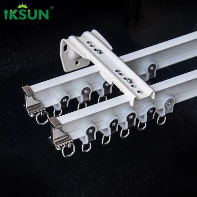 China Double Flexible Curved Curtain Rail Track Wall Mount ISO9001 Certified for sale