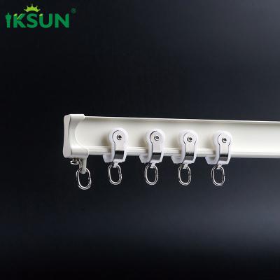 China 1.2mm White Bay Window Curtain Rail , Bendable Metal Curtain Track Noise Free for sale