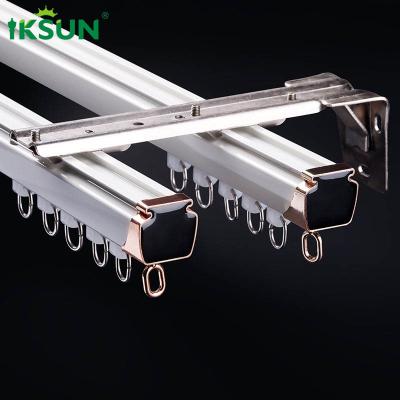 China White Double Aluminium Curtain Track Wall Mount 3.5mm Thickness for sale