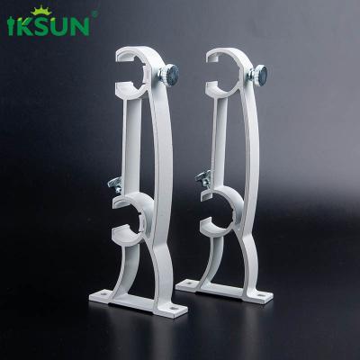 China Telescopic Double Curtain Rod Holder Bracket 2.5mm Thickness for sale