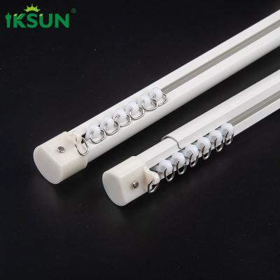 China 1 Set Side Wall Mount Curtain Rod Extendable Adjustable Double Drapery Rod Set for sale