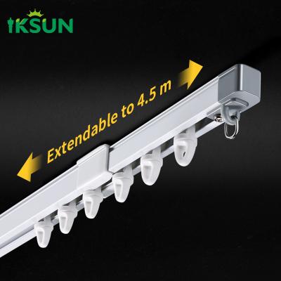 China Extendable Ceiling Mounted Curtain Rod Poles Holder Rails Track With Runner Rollers en venta
