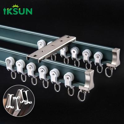 China Curved Ceiling Sliding Aluminum Curtain Track Bendable Recessed Curtain Rail for sale