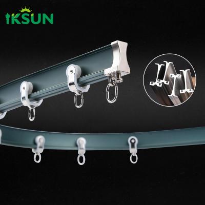 China 1.2mm Sliding Support Curved Curtain Rod Aluminium Curtain Rail Track System for sale