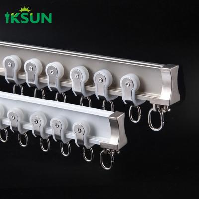 China Bendable Aluminum Curved Curtain Rail Track For Window Wall Mounted for sale