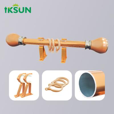 China Modern Fitting Room Decor Window Grommet Golden Curtains Rods Set 28mm Metal Aluminum Alloy Curtain Poles for sale