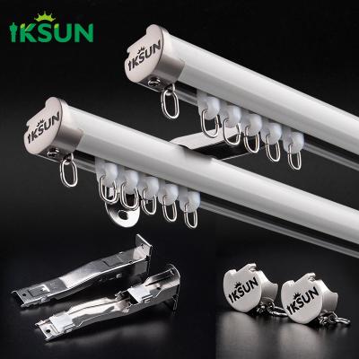 China 1.0mm Thickness Aluminum Curtain Track Window Decorative White Aluminum Curtain Rods And Rails for sale