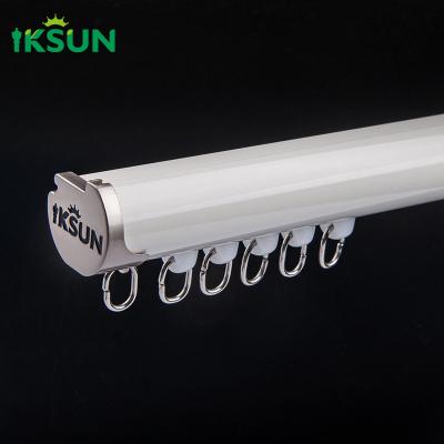 China Precision Screws Mount Aluminum Curtain Track Silent Straight Curtain Track for sale