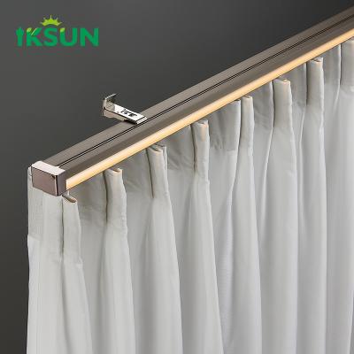 China Curtain Pelmet Single Track Living Room Bedroom LED Curtain Rail Track With Valance And LED Lights for sale