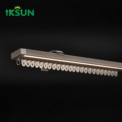China Factory Aluminium Curtain Single Track With LED-Lighting Outdoor Wall Mount Curtain Rail for sale