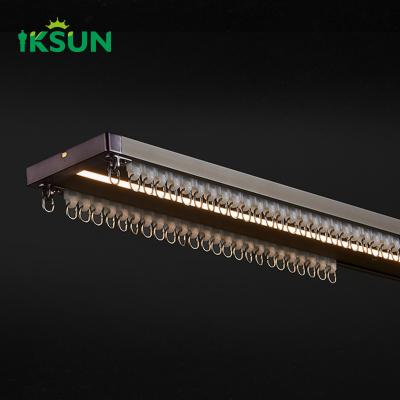 China Led Strip Light Curtain Track Electrophoresis Recessed Light Double Curtain Rail For Windows for sale