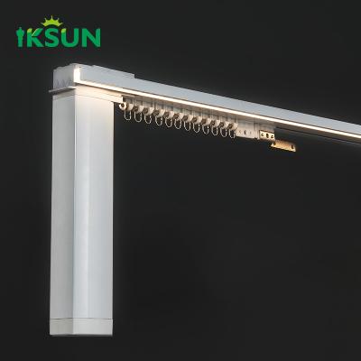 China Smart Electric Curtain Rail With LED Lighting Embedded  Strip Lights Track Rail for sale