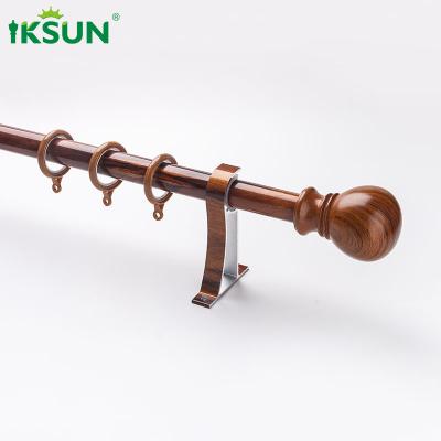 China Heavy Duty Modern Wood Curtain Rod Pole 1.2mm Thickness 5.8m Length for sale