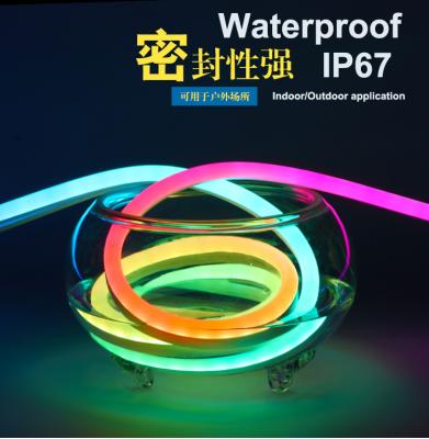 China Progra Color Chasing Magic Digital Rgb Addressable LED Pixel Neon Flex DMX512 Programmable LED Neon Rope Light for sale