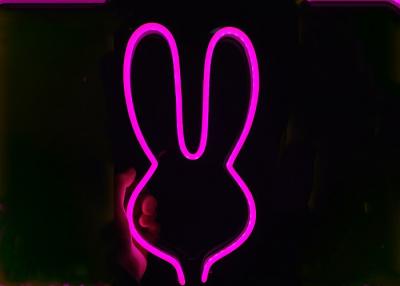 China Pink Rabbit  Neon Signs with stand & USB for Christmas gift For Child for sale
