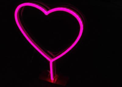 China Pink Heart Hazard Free 12VDC EU Plug USB Neon Signs For Gift for sale