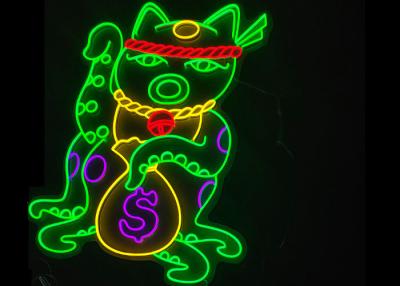 China RGB Color Fortune Cat Neon Bar Signs Lighting Board Business Gift for sale