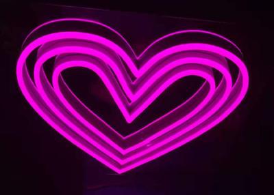 China Nenhum diodo emissor de luz cor-de-rosa frágil Flex Married Party Dimmable de néon do RGB do coração à venda