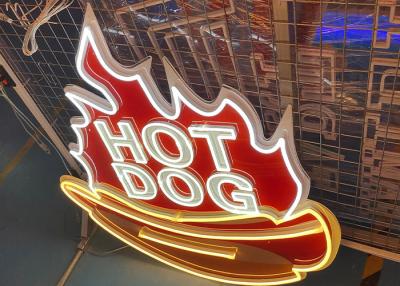 Cina La zona del hot dog dell'insegna al neon della caffetteria delle insegne al neon del hot dog ha condotto il segno leggero in vendita