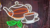 China Tea Culture Space Cuttable Neon Sign Tea Retail Display Silica Gel Led Bar Signs for sale