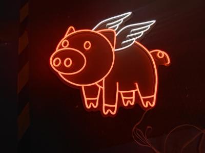 China Pig neon sign kids Girls Mencave Halloween lighting pig neon sign for sale
