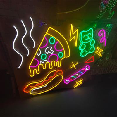 China Sinais de néon feitos sob encomenda do cachorro quente do sinal de néon da pizza para a loja de alimento do snack bar à venda