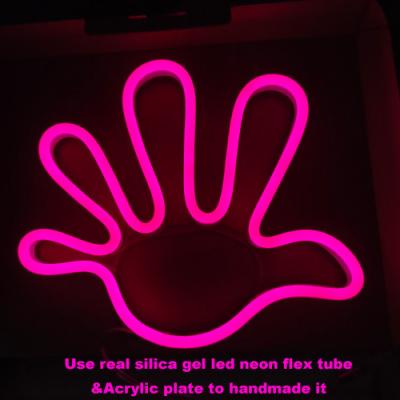 China Gesture Finger Palm Neon Light Sign Wall Mount 12v grils gift neon signs for sale