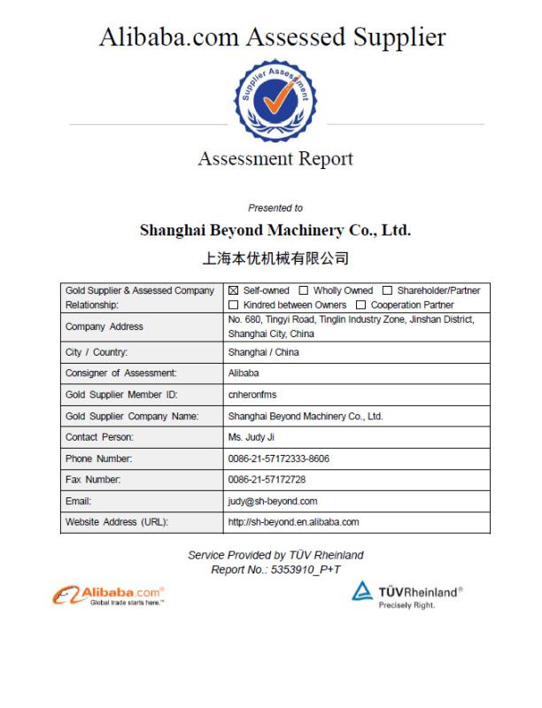  - Shanghai Beyond Machinery Co., Ltd