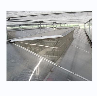 China Prefab Agricultural Greenhouses with Industrial Polycarbonate Sheets and Cooling System for sale