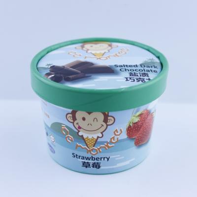 China Yogurt Paper Ice Cream Bowl With Lid , Eco Friendly 5oz 150ml Ice Cream Cup for sale