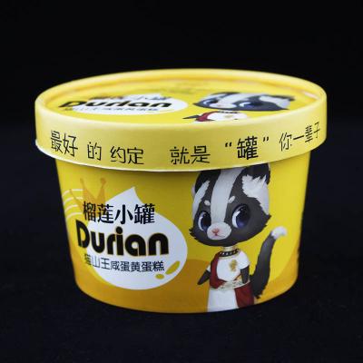 China 10oz 300ml Ice Cream Paper Cup With Lid Disposable Take Away Yogurt Tub for sale