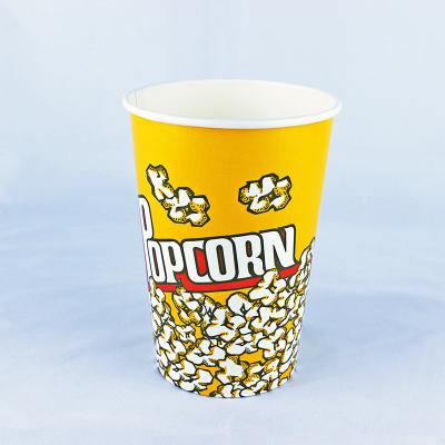 China Envases de papel desechables de una sola pared de 46 oz Impresión de logotipo y popcorn tub en venta