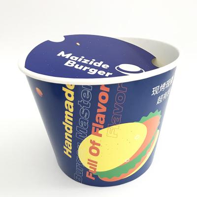 China Custom Disposable Paper Buckets 170oz Single Wall 220mm Top Cup For Popcorn for sale