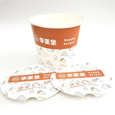 China Cubo de comida de papel desechable de 4500 ml, cubo de pollo frito personalizado con tapa en venta