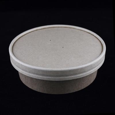 China Kraft Paper Salad Bowls With Lids 500ml Custom Printing Food Packing Box for sale