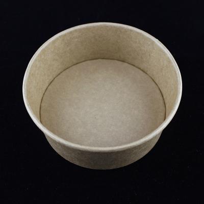 China Salad Disposable Kraft Paper Bowls With Lids Takeaway Packaging Container 1100ml for sale