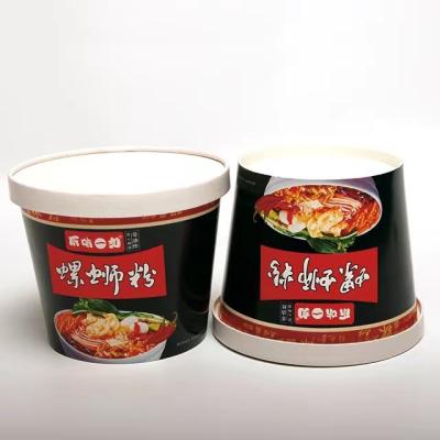 China Custom Printed Noodle Paper Cup 32oz Disposable Food Packaging Bowl With Lid for sale