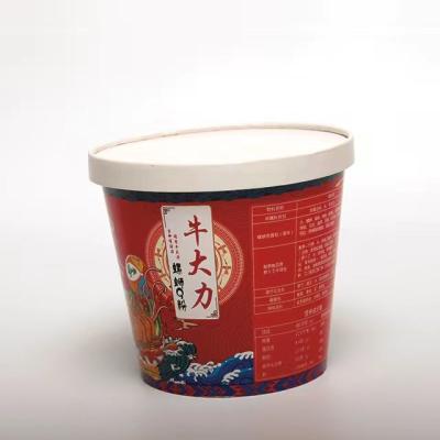 China Takeaway Paper Noodle Bowl Fast Food Ramen Packaging Cup With Lid 1100ml for sale