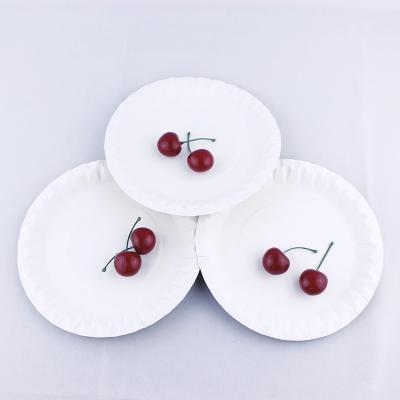 중국 파티 일회용 생일 케이크 접시 원형 흰색 친환경 종이 접시 판매용