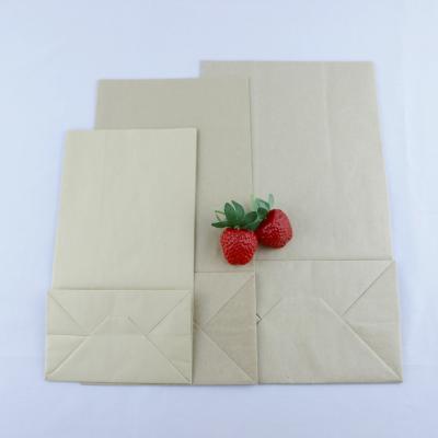 China Bolsas de papel Kraft biodegradables recicladas con fondo plano y mangos retorcidos en venta