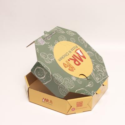 China Cajas de pizzas de cartón ondulado de impresión aislante Contenedor de papel de panadería en venta