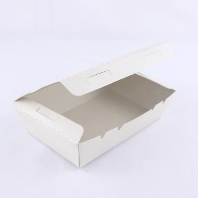 China Caja de embalaje de alimentos desechables plegables ondulados Contenedor de papel blanco en venta